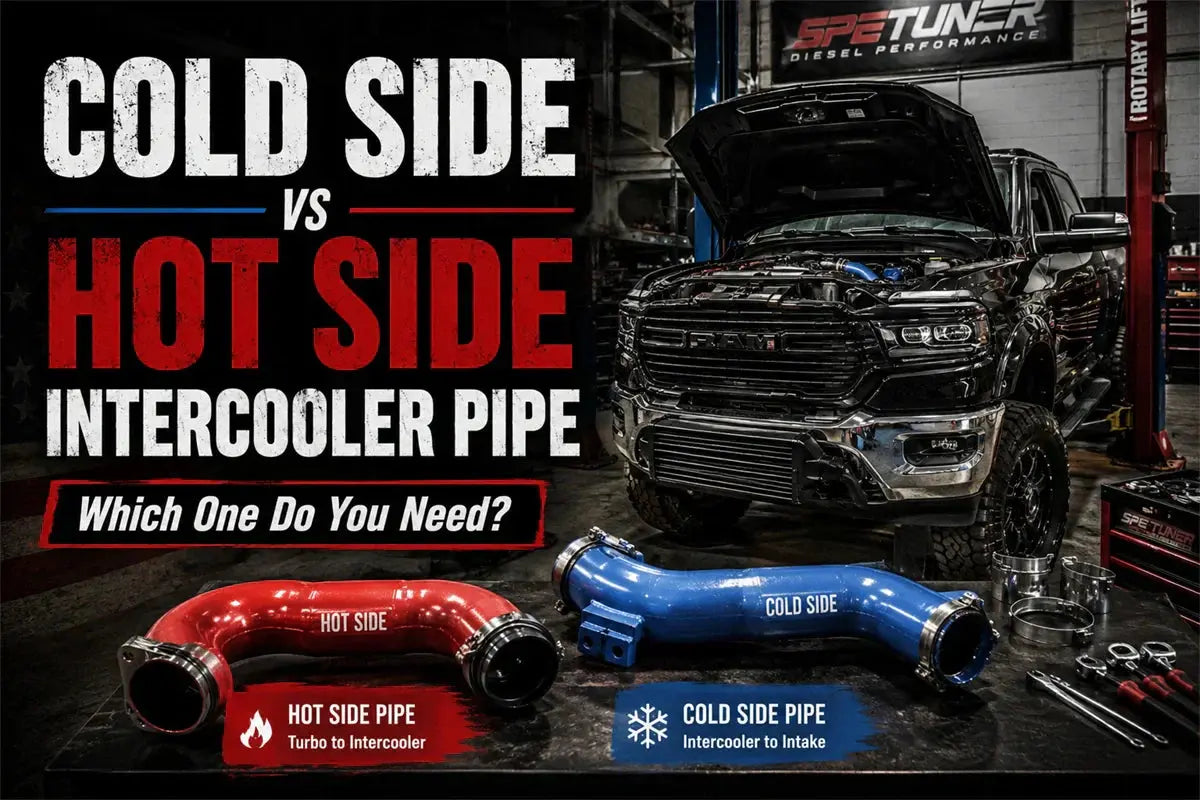Cold side vs hot side intercooler pipe comparison for diesel truck