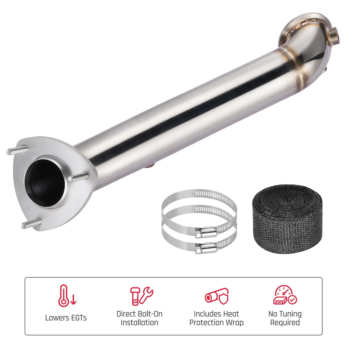 3" Performance Downpipe Exhaust for 2015.5-2016 6.6L LML Duramax Diesel SPETUNER