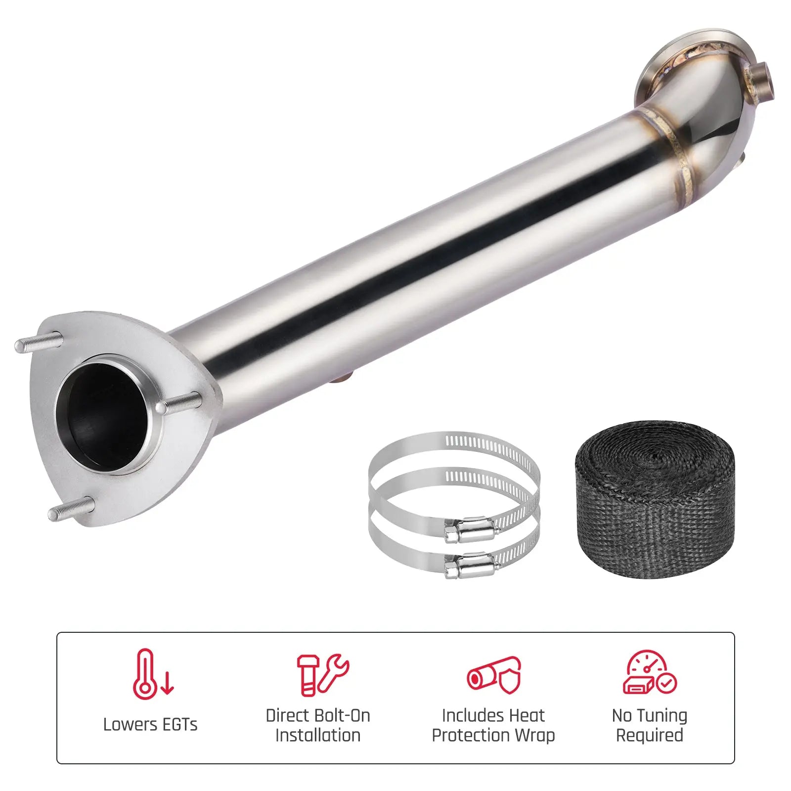 3" Performance Downpipe Exhaust for 2015.5-2016 6.6L LML Duramax Diesel SPETUNER