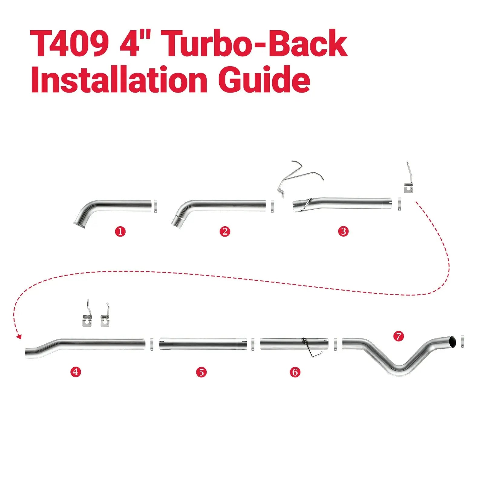 4‘’ Turbo-Back Exhaust System DPF Delete for 2003-2007 Ford 6.0L Powerstroke F-250/F-350/F-450 SPETUNER