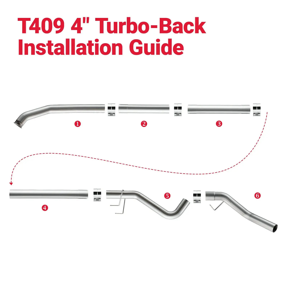 4" Turbo-Back Exhaust System DPF Delete for 2003-2004 5.9L Cummins SPETUNER