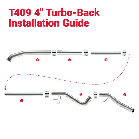 4" Turbo-Back Exhaust System DPF Delete for 2003-2004 5.9L Cummins SPETUNER