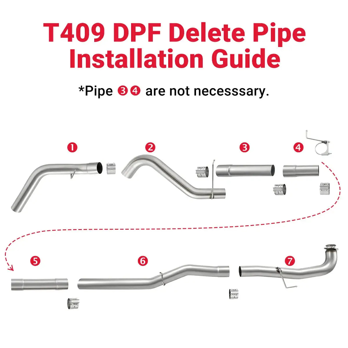 4" Downpipe-Back DPF Delete Exhaust System for 2015.5-2016 Chevy GMC LML 6.6L Duramax SPEtuner