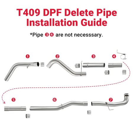 4" Downpipe-Back DPF Delete Exhaust System for 2015.5-2016 Chevy GMC LML 6.6L Duramax SPEtuner