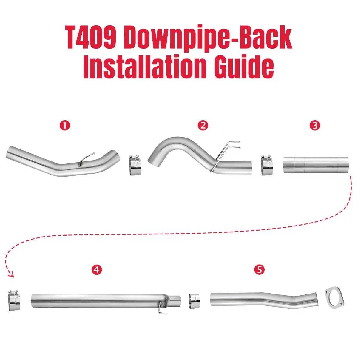 4"/5" Downpipe-Back Exhaust for Ford F250 F350 F450 6.7 Powerstroke 2020-2024 SPETUNER