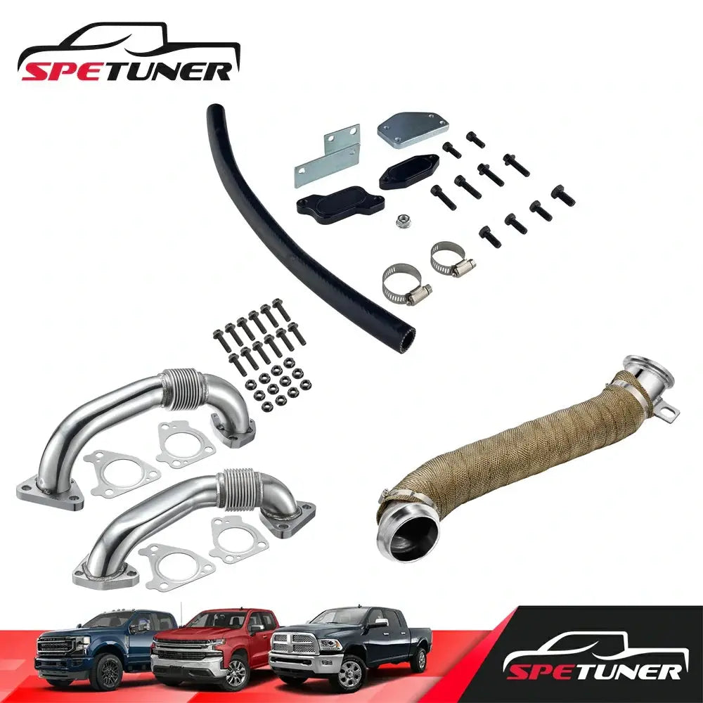 EGR Delete+Downpipe+Uppipe for L5P LML LMM LBZ LLY 2004.5+ 6.6L Duramax Diesel |SPETUNER-131