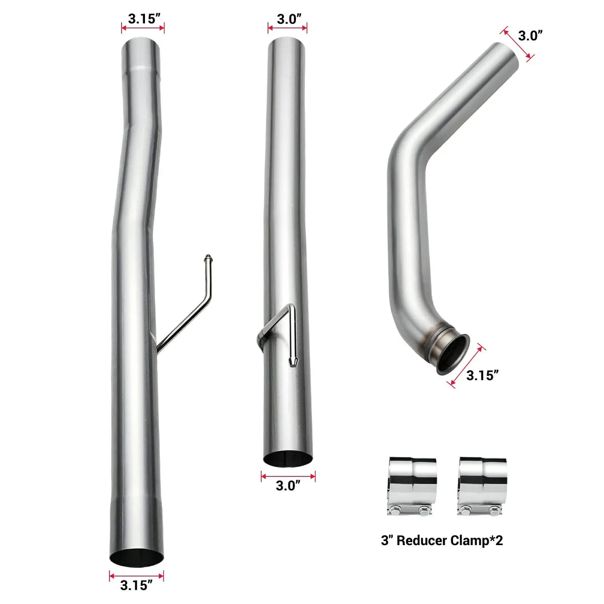 3" DPF Delete Race Exhaust Pipe for 2014-2024 Dodge RAM 1500 3.0L Ecodiesel, installation layout diagram