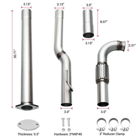 3" DPF Delete Race Exhaust Pipe for 2020-2024 Dodge RAM 1500 3.0L Ecodiesel SPETUNER