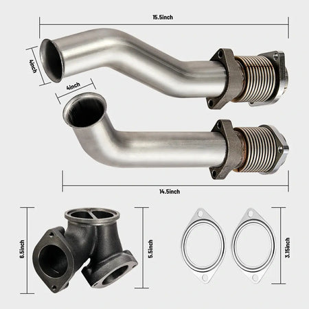 Bellowed Up-Pipe Kit & EBPV & Turbo for Ford 1999.5-2003 7.3L Powerstroke SPEtuner