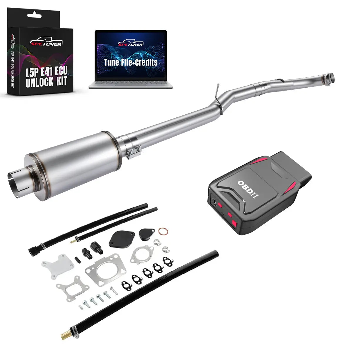 DPF/CCV/EGR/OBDII Tuner All-in-One Kit for 2017-2026 L5P 6.6L Duramax SPEtuner