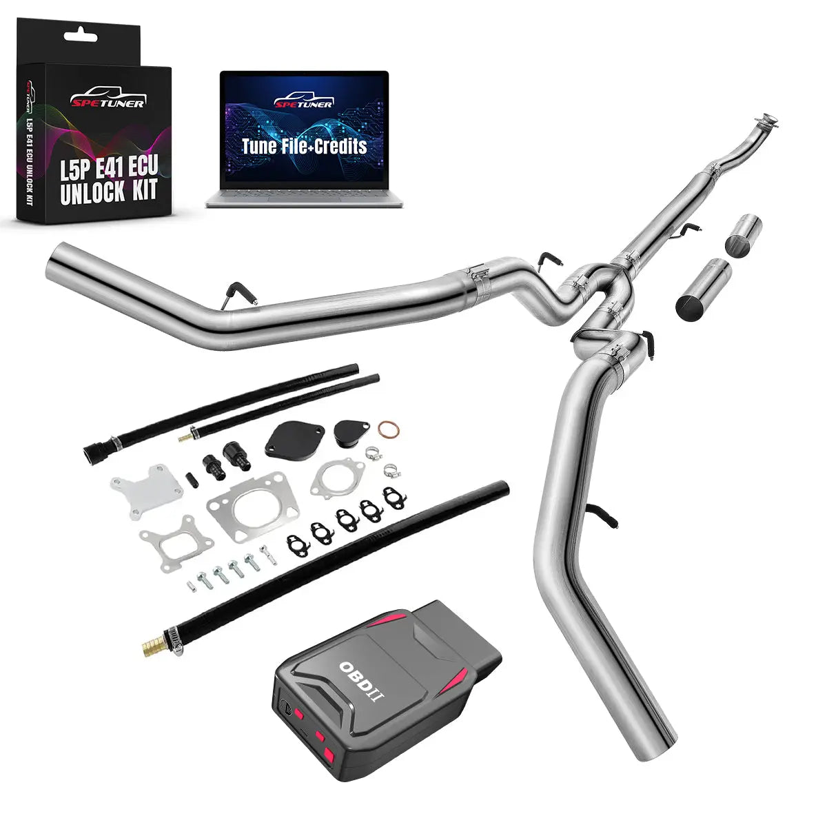 DPF/CCV/EGR/OBDII Tuner All-in-One Kit for 2017-2026 L5P 6.6L Duramax SPEtuner
