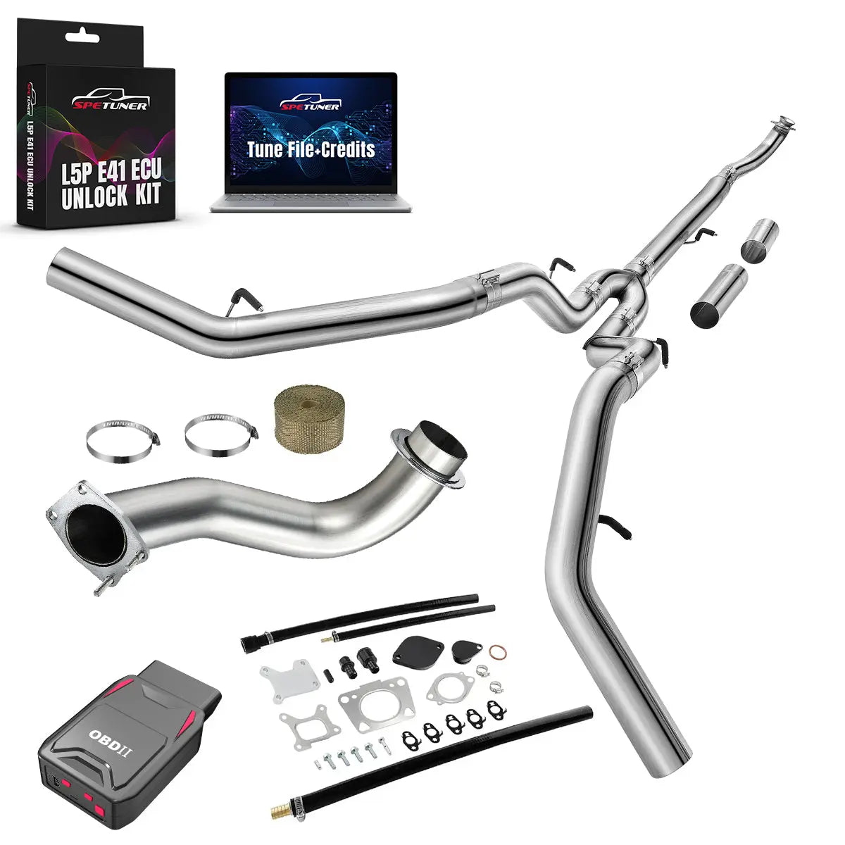 DPF/CCV/EGR/OBDII Tuner All-in-One Kit for 2017-2026 L5P 6.6L Duramax SPEtuner