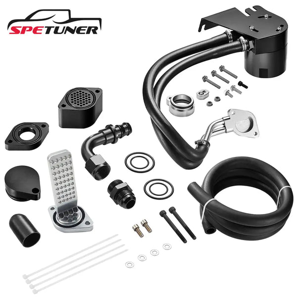 Upgraded 2011+ Ford 6.7L Powerstroke CCV Reroute/Delete w/Catch Can Internal & External Kit