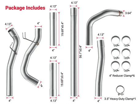 4" / 5" Turbo-Back DPF Delete Exhaust Kit for 2023-2024 Ford F-250 / F-350 / F-450 6.7L Powerstroke SPEtuner