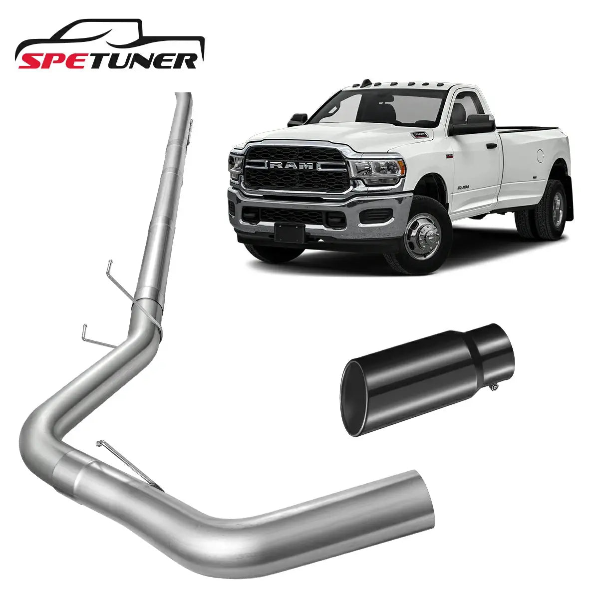 4"/5'' 2019+ 6.7 Cummins DPF Delete Race Pipe | Dodge Ram 2500/3500|SPETUNER-4