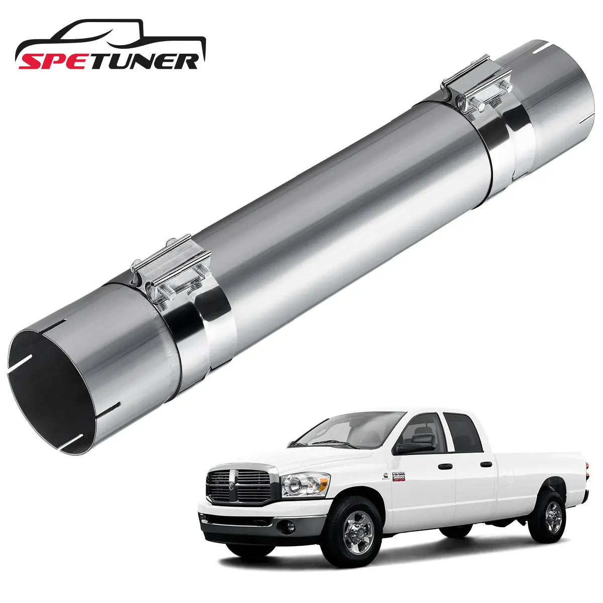 4"/5" Stainless Steel Muffler Delete Pipe 30” Length for Diesel Exhaust |SPETUNER-1