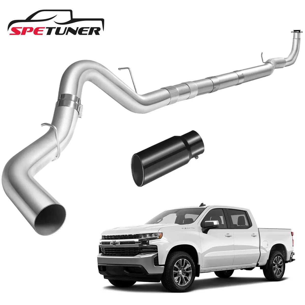 4"/5" 2017+ L5P 6.6 Duramax DPF Delete Race Pipe Chevy GMC|SPETUNER-3