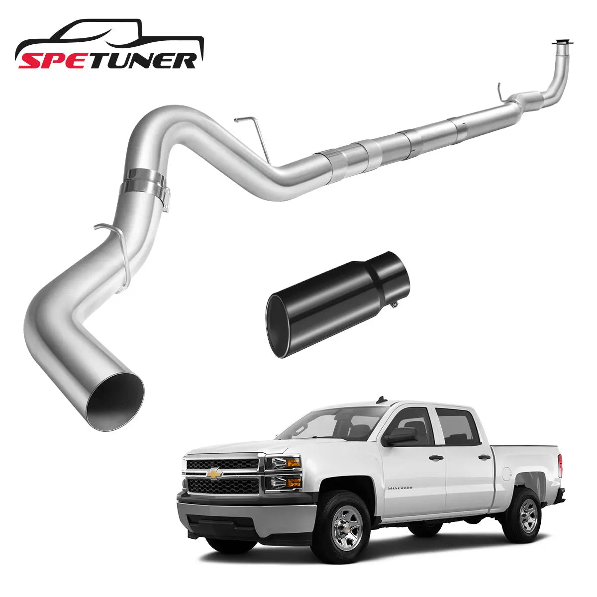 4"/5" 2011-2016 LML 6.6 Duramax DPF Delete Race Pipe Exhaust Chevy GMC|SPETUNER-5