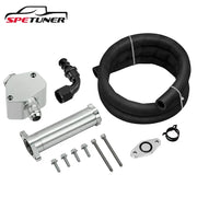 L5P 6.6L Duramax CCV reroute kit with hose, aluminum adapters, bolts, and clamps for 2017–2024 GM trucks