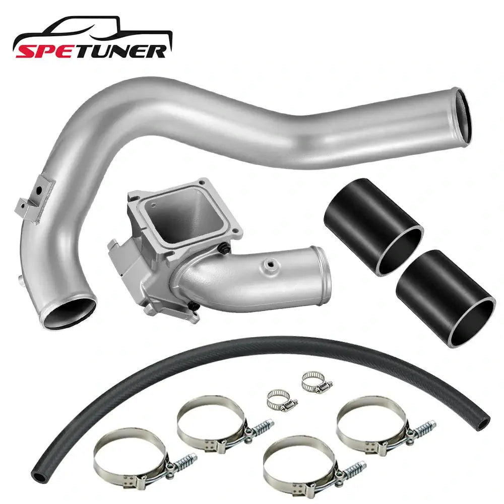 Silver 3 inch Cold Side Intercooler Pipe Y-Bridge for 2006-2010 6.6 Duramax LBZ LMM SPETUNER