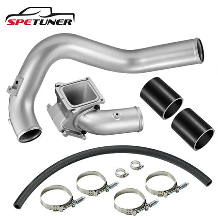Silver 3 inch Cold Side Intercooler Pipe Y-Bridge for 2006-2010 6.6 Duramax LBZ LMM SPETUNER