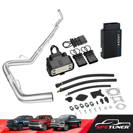 DPF/DEF/EGR Delete for 2017-2023 6.6L Duramax L5P 2500HD 3500HD All-in-One Kit, 2017-2019 / Black / 4" Downpipe-Back+EGR Delete configuration