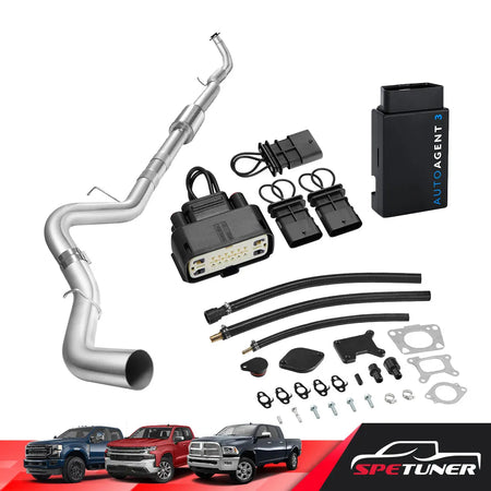 DPF/DEF/EGR Delete for 2017-2023 6.6L Duramax L5P 2500HD 3500HD All-in-One Kit, 2017-2019 / Black / 5" Downpipe-Back w/Muffler+EGR Delete configuration