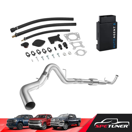 DPF/DEF/EGR Delete for 2017-2023 6.6L Duramax L5P 2500HD 3500HD All-in-One Kit, 2017-2019 / Without / 5" Downpipe-Back w/Muffler+EGR Delete configuration
