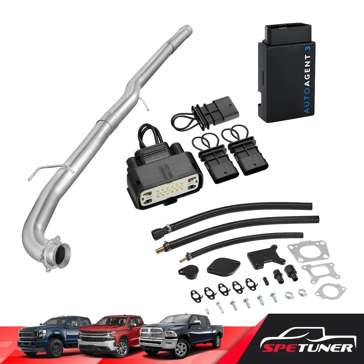 DPF/DEF/EGR Delete for 2017-2023 6.6L Duramax L5P 2500HD 3500HD All-in-One Kit, 2017-2019 / Black / 4" DPF Race+EGR Delete configuration