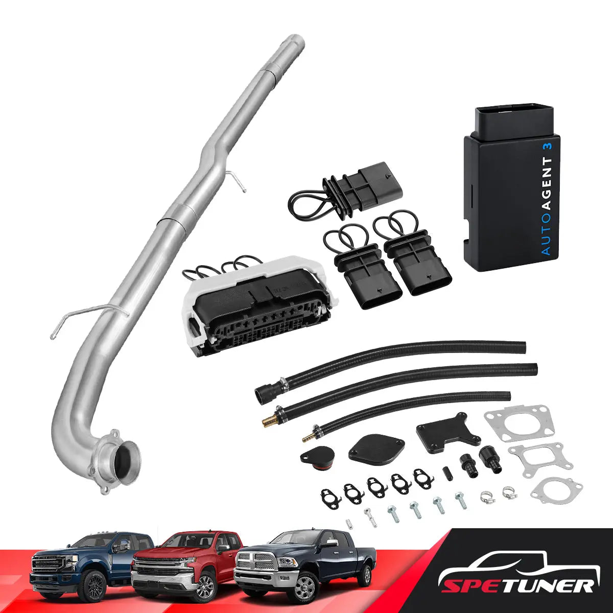DPF/DEF/EGR Delete for 2017-2023 6.6L Duramax L5P 2500HD 3500HD All-in-One Kit, included hardware and gaskets