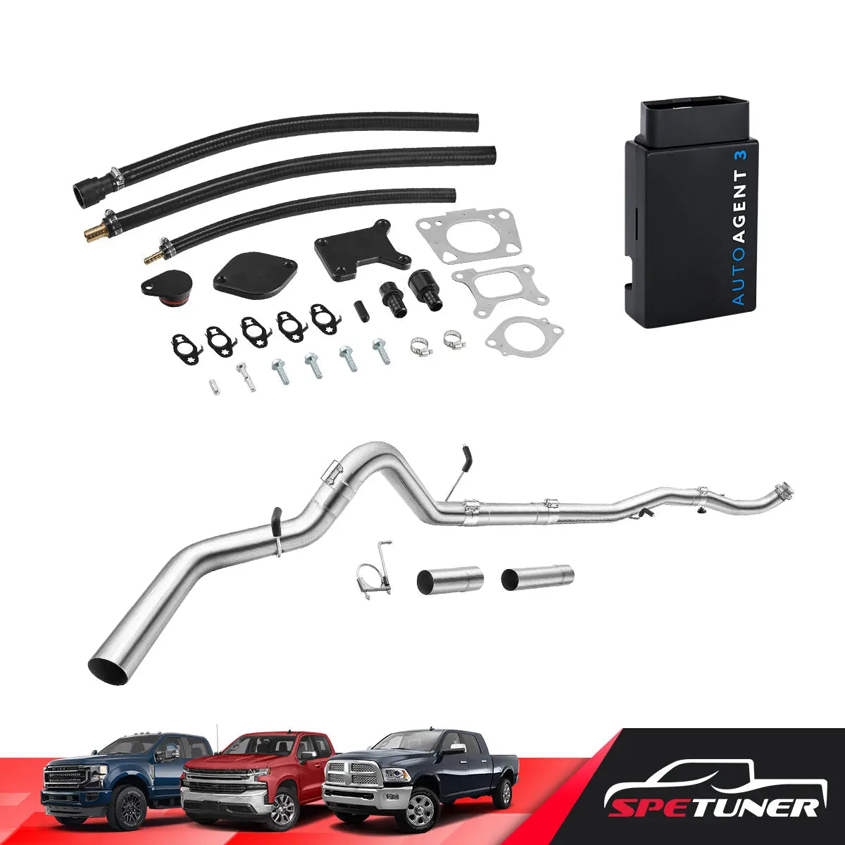 DPF/DEF/EGR Delete for 2017-2023 6.6L Duramax L5P 2500HD 3500HD All-in-One Kit, included hardware and gaskets
