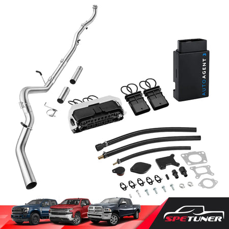 DPF/DEF/EGR Delete for 2017-2023 6.6L Duramax L5P 2500HD 3500HD All-in-One Kit, pipe and block-off component details