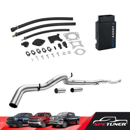 DPF/DEF/EGR Delete for 2017-2023 6.6L Duramax L5P 2500HD 3500HD All-in-One Kit, pipe and block-off component details