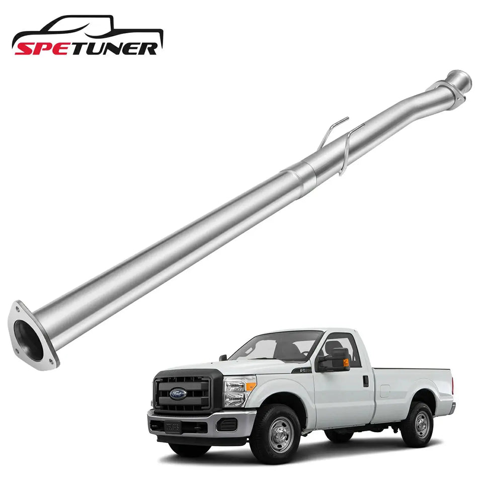 4"/5" 2011-2019 Ford 6.7 Powerstroke DPF Delete Race Pipe w/Muffler Exhaust|SPETUNER-1