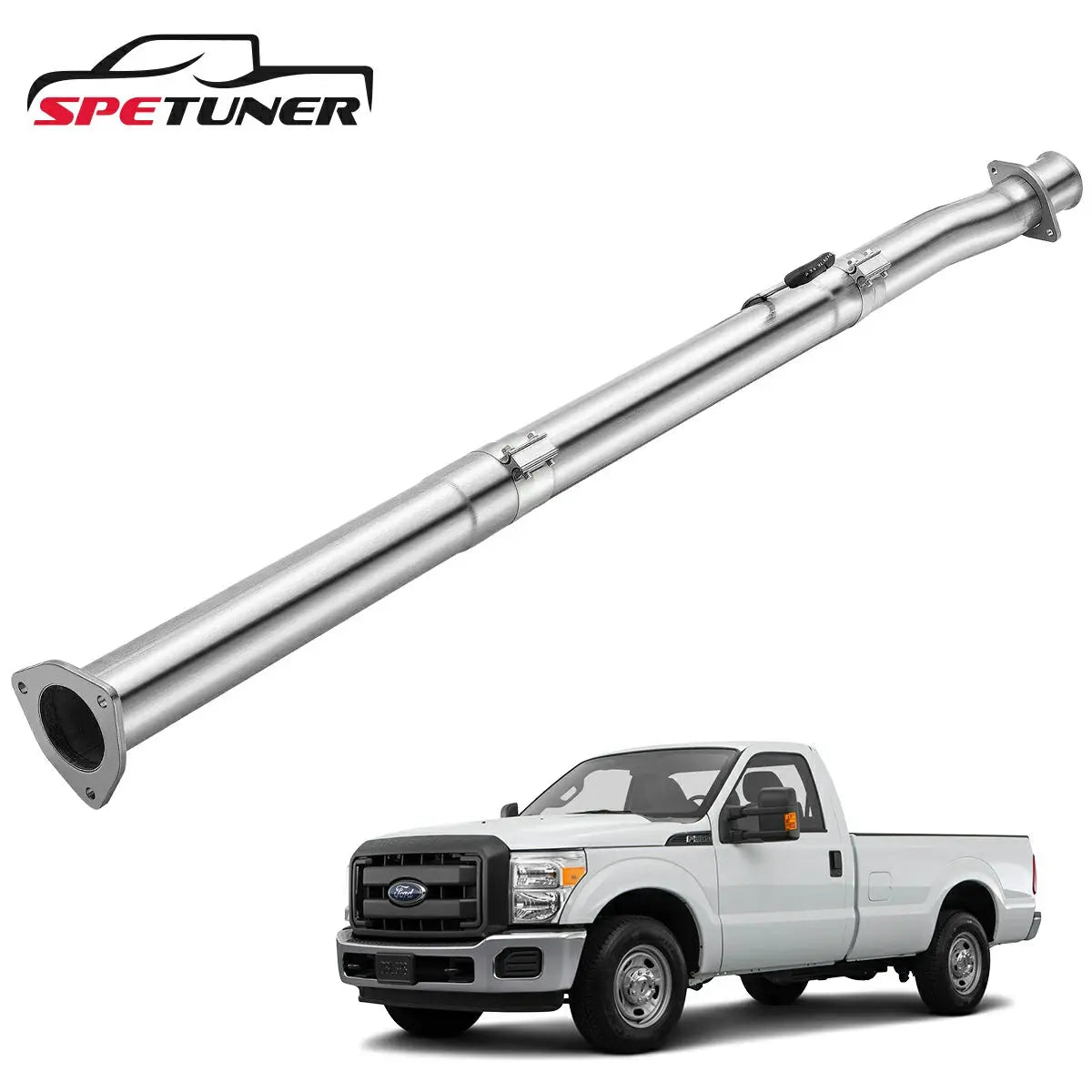 4"/5" 2020+ Ford 6.7 Powerstroke DPF Delete Race Pipe w/Muffler Exhaust |SPETUNER