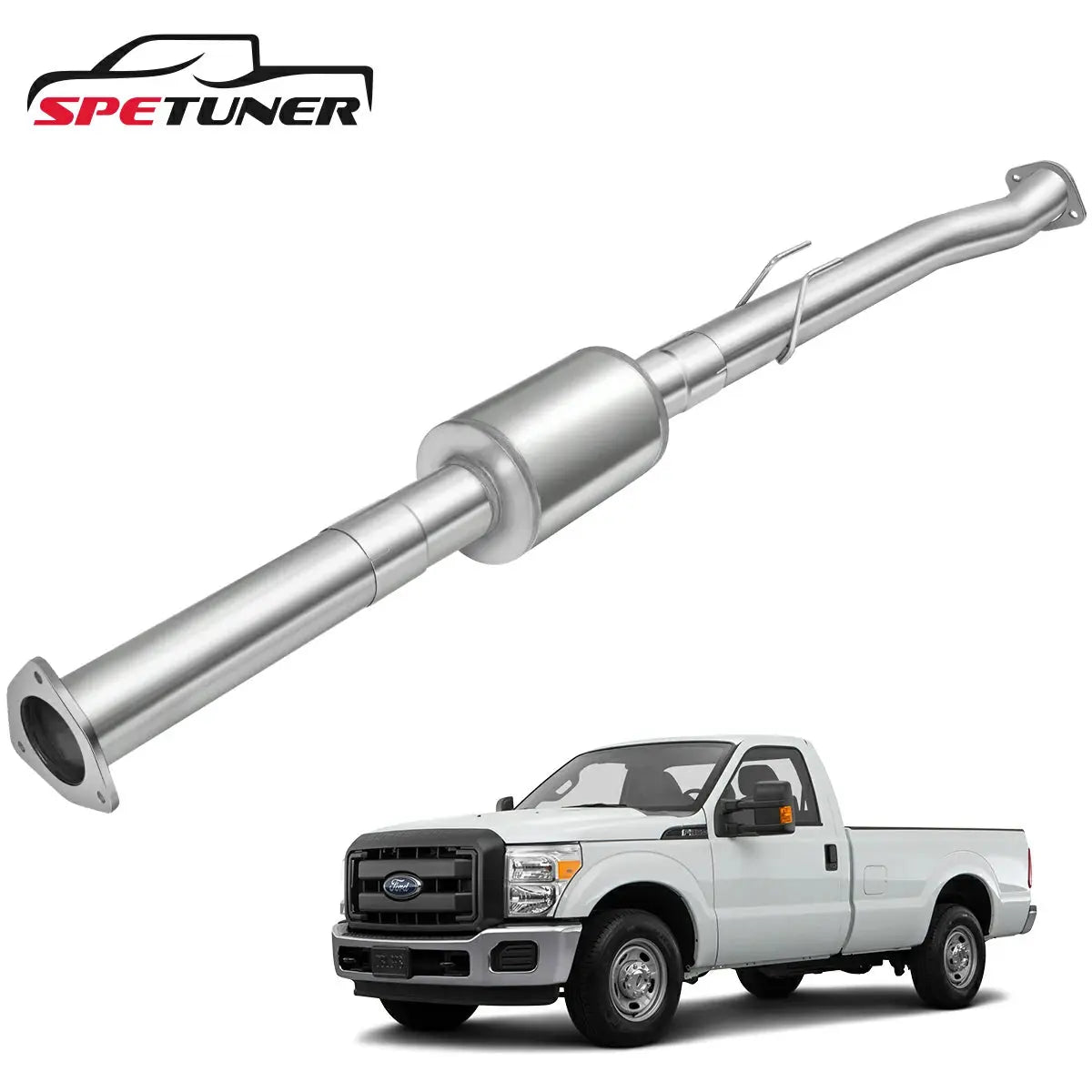 4"/5" 2011-2019 Ford 6.7 Powerstroke DPF Delete Race Pipe w/Muffler Exhaust|SPETUNER-14