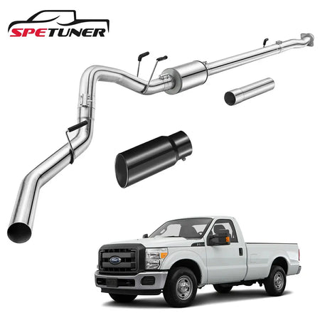 4"/5" 2020+ Ford 6.7 Powerstroke DPF Delete Race Pipe w/Muffler Exhaust |SPETUNER-2