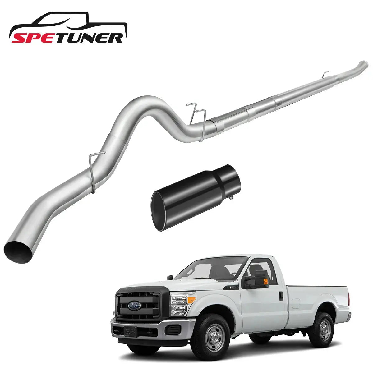 4"/5" 2011-2019 Ford 6.7 Powerstroke DPF Delete Race Pipe w/Muffler Exhaust|SPETUNER-15