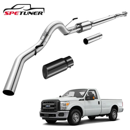 4"/5" 2020+ Ford 6.7 Powerstroke DPF Delete Race Pipe w/Muffler Exhaust |SPETUNER-3