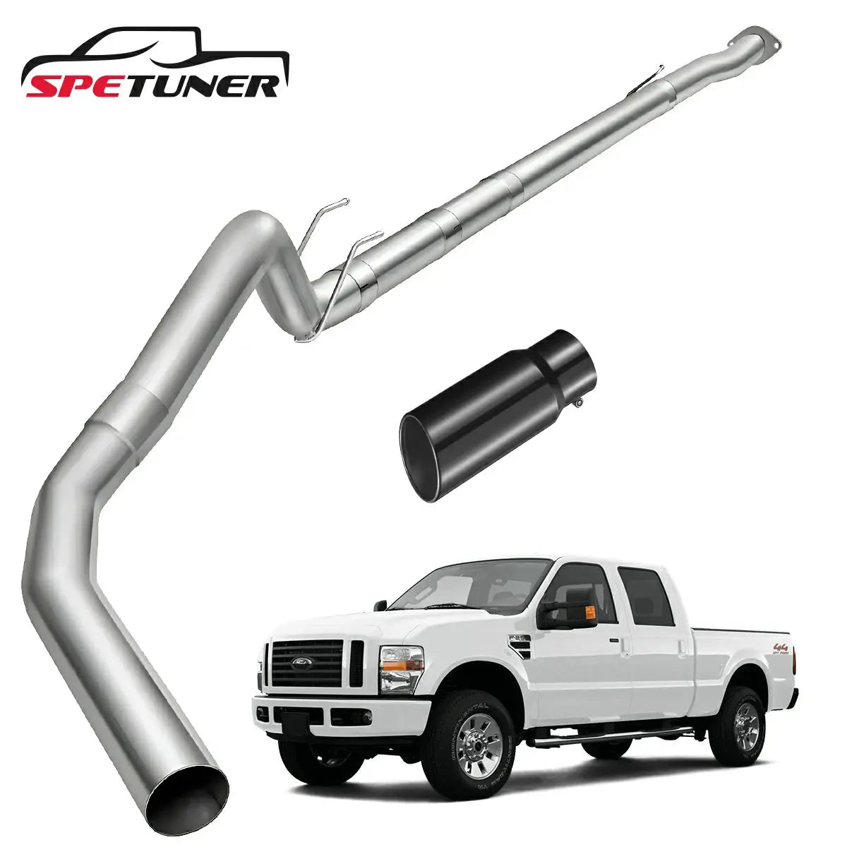 4"/5" 2011-2019 Ford 6.7 Powerstroke DPF Delete Race Pipe w/Muffler Exhaust|SPETUNER-17