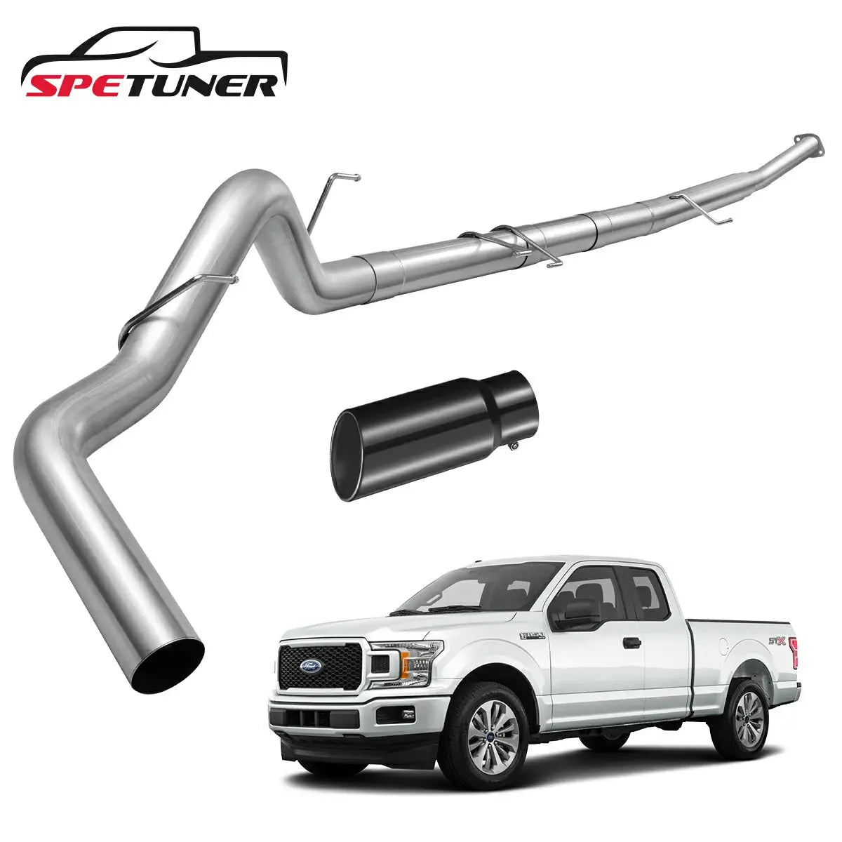 3.5''/4" 2018-2020 3.0 Powerstroke DPF Delete Race Pipe | Ford F-150|SPETUNER-1