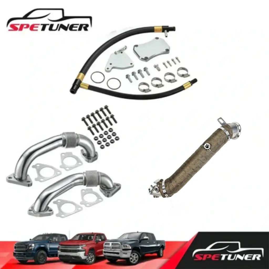 EGR Delete+Downpipe+Uppipe for L5P LML LMM LBZ LLY 2004.5+ 6.6L Duramax Diesel SPETUNER