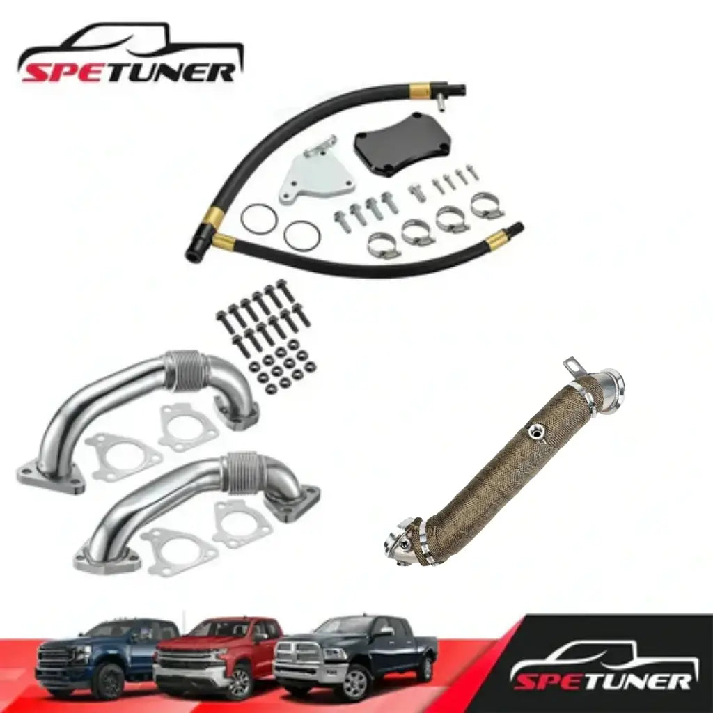 EGR Delete+Downpipe+Uppipe for L5P LML LMM LBZ LLY 2004.5+ 6.6L Duramax Diesel SPETUNER